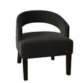 Barrel Chair - Poshbin Carly 27" Wide Barrel Chair Polyester/Velvet in Black/Brown | 31 H x 27 W x 27 D in | Wayfair 1053-KeyEbony-DarkBrown