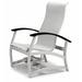 Red Barrel Studio® Hinch Marine Grade Sling Hidden Motion Chat Patio Chair in Gray/White/Black | 39 H x 28.5 W x 30 D in | Wayfair