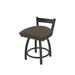 Holland Bar Stool Catalina 18" Low Back Vanity Stool Faux Leather/Upholstered/Leather in Gray/Black/Brown | 28 H x 17 W x 17 D in | Wayfair