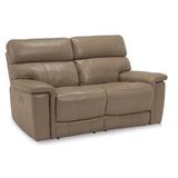 Palliser Furniture Powell 66.5" Leather Match Pillow Top Arm Reclining Loveseat Leather Match in Brown | 40 H x 66.5 W x 39.5 D in | Wayfair