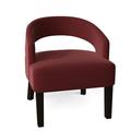 Barrel Chair - Poshbin Carly 27" Wide Barrel Chair Polyester/Velvet in Red/Brown | 31 H x 27 W x 27 D in | Wayfair 1053-KleinBerry-DarkBrown