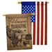 Breeze Decor Happy Cornucopia 2-Sided Polyester 40 x 28 in. House Flag in Blue/Brown/Red | 40 H x 28 W in | Wayfair