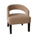 Barrel Chair - Poshbin Carly 27" Wide Barrel Chair Polyester/Velvet in White/Brown | 31 H x 27 W x 27 D in | Wayfair 1053-IrelandCafé-DarkBrown