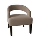 Barrel Chair - Poshbin Carly 27" Wide Barrel Chair Polyester/Velvet in Gray/Brown | 31 H x 27 W x 27 D in | Wayfair 1053-KeyPumice-DarkBrown