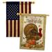 Breeze Decor Thanksgiving Turkey 2-Sided Polyester 40 x 28 in. House Flag in Black/Brown | 40 H x 28 W in | Wayfair