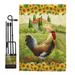 Breeze Decor Country Rooster 2-Sided Polyester 19 x 13 in. Flag Set in Green | 18.5 H x 13 W x 1 D in | Wayfair BD-FA-GS-110139-IP-BO-D-US20-AM