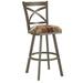 Red Barrel Studio® Hufford Swivel Bar & Counter Stool Upholstered/Metal in Brown | 44.5 H x 16.5 W x 17 D in | Wayfair