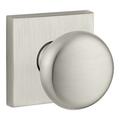 Baldwin Round Keyed Door Knob w/ Contemporary Square Rose Brass in Gray/Yellow | 11.1 H x 6 W in | Wayfair EN.ROU.CSR.150