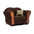 Harriet Bee Clarris Personalized Cotton Chair Upholstered/Cotton in Brown, Size 18.0 H x 24.0 W x 17.0 D in | Wayfair HBEE1456 39062756