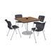 KFI Studios Kool 42" L Square Manufactured Wood Breakroom Table & Chair Set Metal in Brown/Gray/White | 29" H x 36" L x 36" W | Wayfair