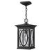 Longshore Tides Cardinale Black 1 -Bulb 14" H Outdoor Hanging Lantern Glass/Aluminium/Metal in Black/Gray | 14 H x 8 W in | Wayfair