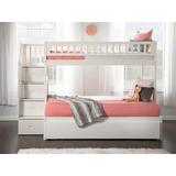 Jaxson Twin Over Full Solid Wood Staircase Bunk Bed w/ Trundle by Viv + Rae™ kids Wood in White | 68.63 H x 56.63 W x 96.75 D in | Wayfair