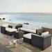 Wade Logan® Arbedella 7 Piece Rattan Sectional Seating Group w/ Cushions Synthetic Wicker/All - Weather Wicker/Wicker/Rattan in White | Outdoor Furniture | Wayfair