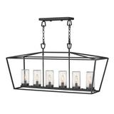 Birch Lane™ Lalla 6 -Bulb 18.75" H Outdoor Hanging Lantern Glass/Aluminium/Metal in Brown | 18.8 H x 40 W x 12 D in | Wayfair