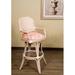 Bayou Breeze Wilbert Swivel Counter & Bar Stool Upholstered/Wicker/Rattan in White | 44 H x 22 W x 18 D in | Wayfair