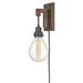 17 Stories Tarrytown 1 - Light Dimmable Plug-in Armed Sconce Metal in Gray/Black | 15.75 H x 5.25 W x 6.25 D in | Wayfair