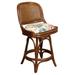 Bayou Breeze Wilbert Swivel Counter & Bar Stool Upholstered/Wicker/Rattan in Brown | 20 W x 18 D in | Wayfair 83DE48D616524AB4988FACC50B16E2CA