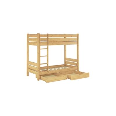 Erst-Holz Etagenbett extra stabil Kiefer 100x200 Stockbett Nische 100 Rollroste Bettkästen 60.16-10S2