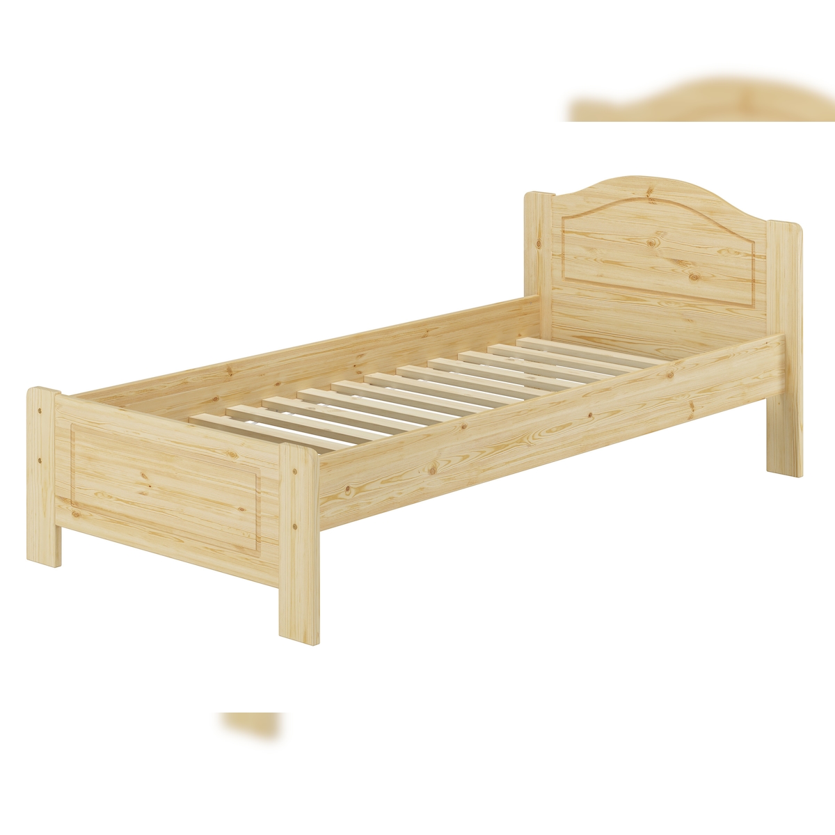 Erst-Holz Bettrahmen Massivholzbett Kiefer natur Einzelbett 90x200 Futonbett Singlebett Rollrost 60.37-09 Image