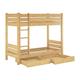 Erst-Holz Etagenbett mit Überlänge 100x220 Hochbett Kiefer teilbar Rollrost Bettkästen 60.16-10-220T80S2