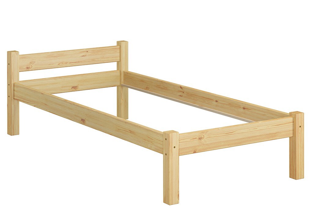 Erst-Holz Massivholzbett Einzelbett Kiefer natur 80x200 Bettrahmen Gästebett ohne Rollrost 60.36-08 oR Image