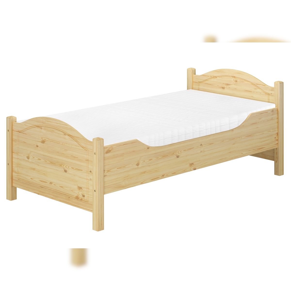 Erst-Holz Seniorenbett Komforthöhe Überlänge 90x220 Massivholzbett Matratze Rollrost 60.40-09-220 M Image