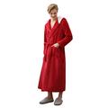 ZAPZEAL Men Towelling Robe Terry Towel Shawl Collar Bathrobe Dressing Gown Bath Robe Perfect for Gym Shower Spa Hotel Holiday, Red M