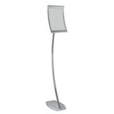 Azar Displays Silver Curved Metal Frame Pedestal Floor Stand 8.5"W x 11"H Plastic | 52 H x 8.5 W x 14 D in | Wayfair 300886