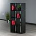Red Barrel Studio® Eleia 53.1" H x 25.63" W Cube Bookcase Wood in Black/Brown | 53.1 H x 25.63 W x 11.81 D in | Wayfair
