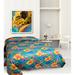 Rifz Quilted Tropical Print Single Bedspread Polyester/Polyfill/Cotton in Blue/Orange/Yellow | Full | Wayfair GTB9611601