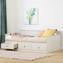 South Shore Plenny Twin Daybed Wood in Brown/White | 29 H x 42.5 W x 77 D in | Wayfair 13128