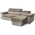 Divano letto angolare reversibile in nabuk 280 cm comfort Grigio e Tortora