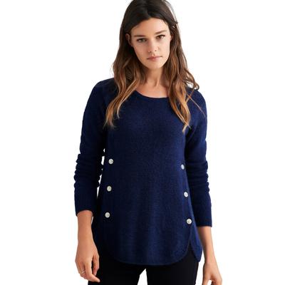 Plus Size Women's Button Trim Pullover Sweater by ellos in Marine Blue (Size 26/28)