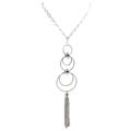 Women's Chain Tassel Pendant Necklace by Accessories For All in Silver