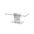 LPD Alpha Glass Top Coffee Tables With Oak or Marble Effect Stand(White)