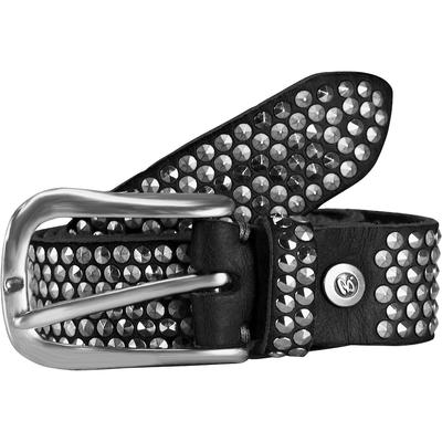 b.belt - Nietengürtel Leder 95 cm Gürtel 1 ct Schwarz Herren