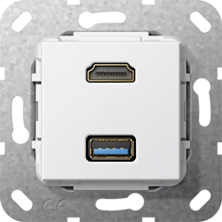 Gira HDMI USB 3.0 A Kabelpeit. 567903 Image