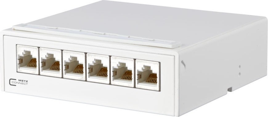 Metz Connect AP-Verteiler 6Port C6A TN EDATC6A-6AP-rws 130862-21C-E-90 Image
