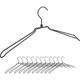 Kleiderbügel, 12er Set, für Hemden, Jacken & Blusen, Industrie Design, Metall, 45 cm breit, Bügel,
