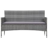 Red Barrel Studio® 3 Seater Outdoor Porch Wicker Couch w/ Cushions PE Rattan Wicker/Rattan in Gray | 31.89 H x 61.02 W in | Wayfair