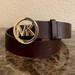 Michael Kors Accessories | Authentic Michael Kors Genuine Leather Belt | Color: Brown/Gold | Size: Medium