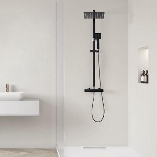 Thermostat Duschsystem Regendusche Duschset inkl 10 zoll Duschkopf Überkopfbrause für Badezimmer,