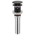 Ultra Faucets Metal Push Pop-Up Bathroom Sink Drain w/ Overflow in Black | 8.6 H x 2.4 W x 2.4 D in | Wayfair UFP-1702