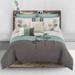 Red Barrel Studio® Annona 8 Piece Comforter Set Microfiber/Jersey Knit/T-Shirt Cotton in Gray/Green/White | Wayfair