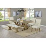 One Allium Way® Marcy Extendable Dining Set Wood/Upholstered in Brown | 30 H in | Wayfair 4A72164DA601415BAA1ACEBEF3B07AC1