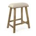 Gracie Oaks Brocklesby Short, Counter & Bar Stool Wood/Upholstered in Brown/White | 25 H x 20 W x 14 D in | Wayfair