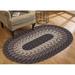 Black/Brown 60 x 0.5 in Area Rug - August Grove® Aleksander Houndstooth Hand Reversible Indoor Outdoor Area Rug/Round Braided Rugs | Wayfair