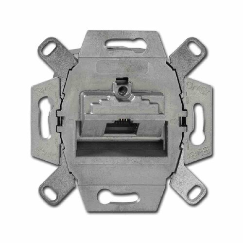 Busch-Jaeger Anschlussdose, Cat6A (IEC), AufputzUnterputz, 1xRJ45 8(8), Kanaleinbau, Bodentank/Unterflurmontage, RAL9006, grau, LSA, designfähig Image