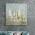 Millwood Pines 'Treeline Collage I' - Wrapped Canvas Painting Print Canvas, Solid Wood in Blue/Green | 16 H x 16 W x 1 D in | Wayfair