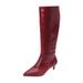 Wide Width Women's The Poloma Wide Calf Boot by Comfortview in Wine (Size 8 W)